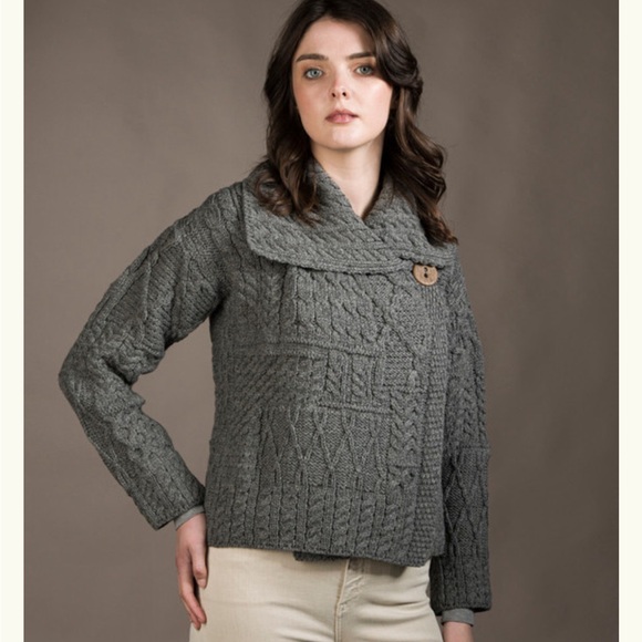 Patchwork Cardigan with Collar - Picture 1 of 5